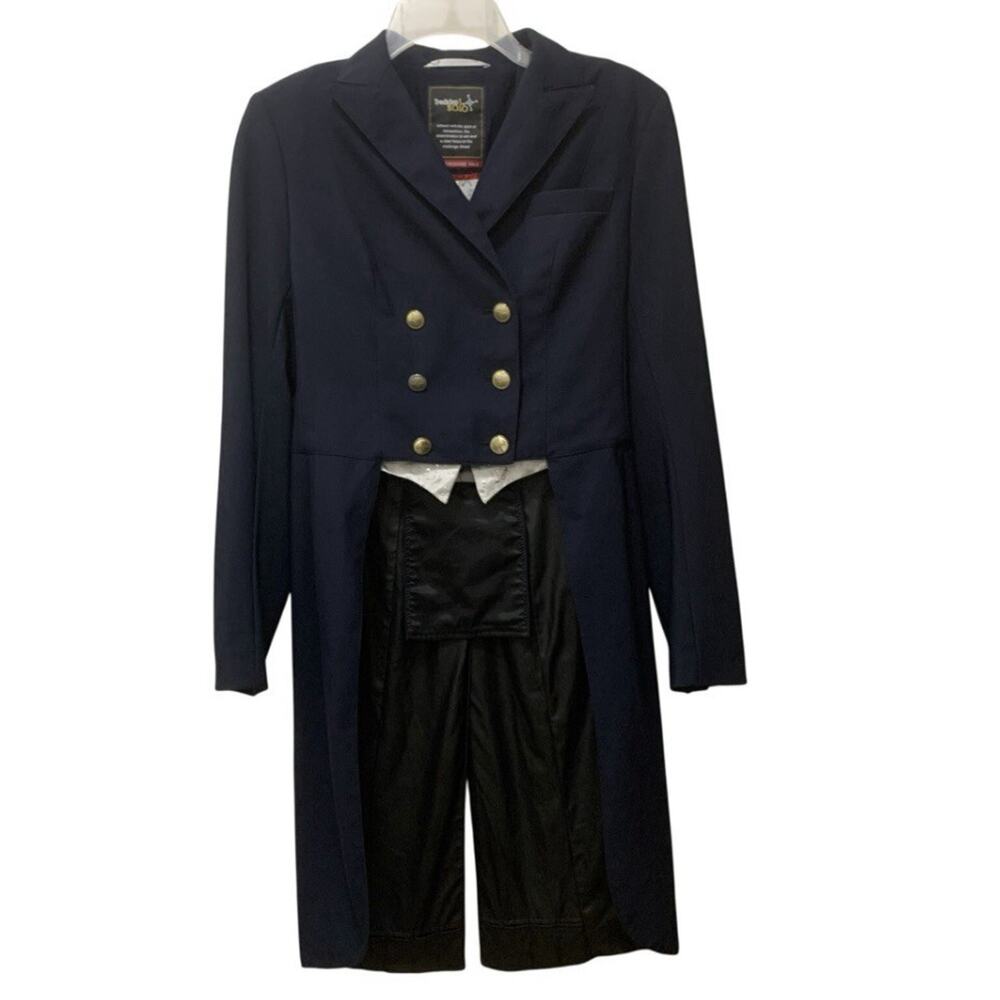 Tredstep Solo Dressage Tailcoat Shadbelly Navy Show Coat Weighted Tails Size 0
